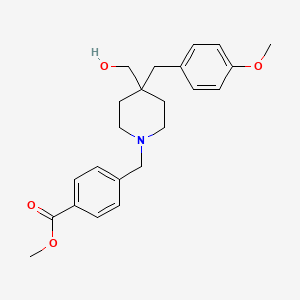 molecular formula C23H29NO4 B4751743 methyl 4-{[4-(hydroxymethyl)-4-(4-methoxybenzyl)-1-piperidinyl]methyl}benzoate 