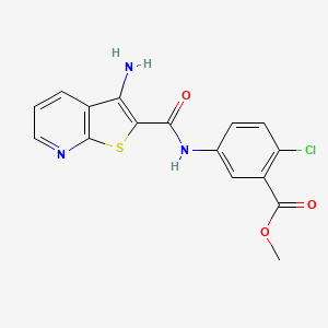 molecular formula C16H12ClN3O3S B4751761 methyl 5-{[(3-aminothieno[2,3-b]pyridin-2-yl)carbonyl]amino}-2-chlorobenzoate 