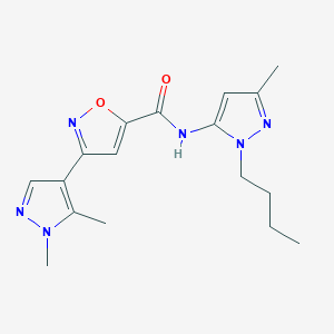 molecular formula C17H22N6O2 B4751805 N-(1-butyl-3-methyl-1H-pyrazol-5-yl)-3-(1,5-dimethyl-1H-pyrazol-4-yl)-5-isoxazolecarboxamide 