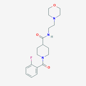 molecular formula C19H26FN3O3 B4751811 1-(2-fluorobenzoyl)-N-[2-(4-morpholinyl)ethyl]-4-piperidinecarboxamide 