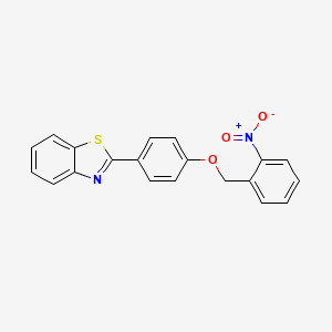 molecular formula C20H14N2O3S B4751815 2-{4-[(2-nitrobenzyl)oxy]phenyl}-1,3-benzothiazole 