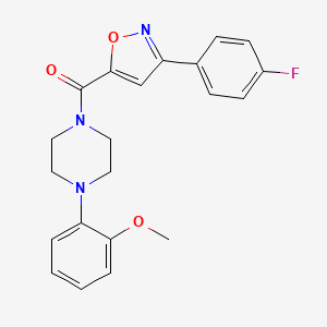 molecular formula C21H20FN3O3 B4751831 1-{[3-(4-fluorophenyl)-5-isoxazolyl]carbonyl}-4-(2-methoxyphenyl)piperazine 