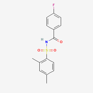 molecular formula C15H14FNO3S B4751834 N-[(2,4-dimethylphenyl)sulfonyl]-4-fluorobenzamide 