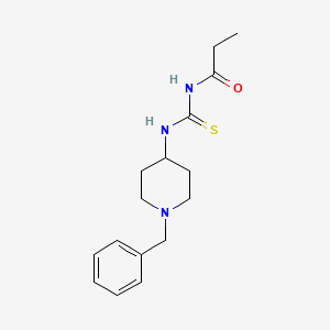 molecular formula C16H23N3OS B4751888 N-{[(1-benzyl-4-piperidinyl)amino]carbonothioyl}propanamide 
