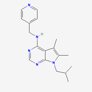 molecular formula C18H23N5 B4751908 7-isobutyl-5,6-dimethyl-N-(4-pyridinylmethyl)-7H-pyrrolo[2,3-d]pyrimidin-4-amine 