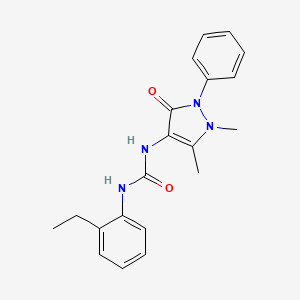 molecular formula C20H22N4O2 B4751910 N-(1,5-dimethyl-3-oxo-2-phenyl-2,3-dihydro-1H-pyrazol-4-yl)-N'-(2-ethylphenyl)urea 