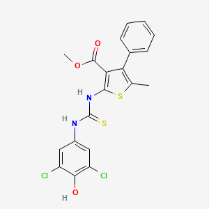 molecular formula C20H16Cl2N2O3S2 B4751915 methyl 2-({[(3,5-dichloro-4-hydroxyphenyl)amino]carbonothioyl}amino)-5-methyl-4-phenyl-3-thiophenecarboxylate 