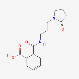 molecular formula C15H22N2O4 B4751918 6-({[3-(2-oxo-1-pyrrolidinyl)propyl]amino}carbonyl)-3-cyclohexene-1-carboxylic acid 