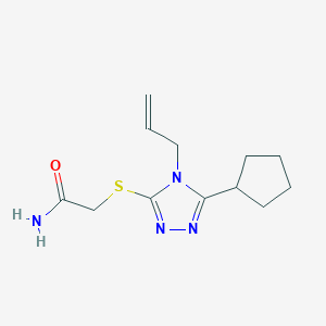 molecular formula C12H18N4OS B4751935 2-[(4-allyl-5-cyclopentyl-4H-1,2,4-triazol-3-yl)thio]acetamide 