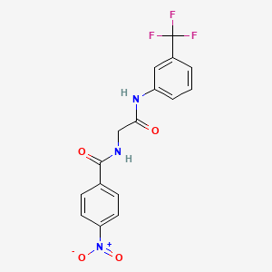 molecular formula C16H12F3N3O4 B4751942 4-nitro-N-(2-oxo-2-{[3-(trifluoromethyl)phenyl]amino}ethyl)benzamide 