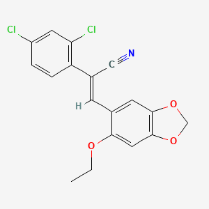 molecular formula C18H13Cl2NO3 B4751954 2-(2,4-dichlorophenyl)-3-(6-ethoxy-1,3-benzodioxol-5-yl)acrylonitrile 