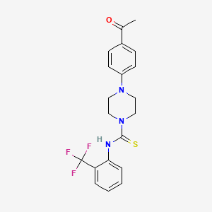 molecular formula C20H20F3N3OS B4752029 4-(4-acetylphenyl)-N-[2-(trifluoromethyl)phenyl]-1-piperazinecarbothioamide 