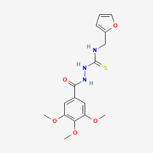 molecular formula C16H19N3O5S B4752053 N-(2-furylmethyl)-2-(3,4,5-trimethoxybenzoyl)hydrazinecarbothioamide 