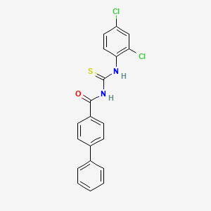 molecular formula C20H14Cl2N2OS B4752059 N-{[(2,4-dichlorophenyl)amino]carbonothioyl}-4-biphenylcarboxamide 