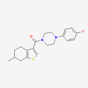 molecular formula C20H23FN2OS B4752073 1-(4-fluorophenyl)-4-[(6-methyl-4,5,6,7-tetrahydro-1-benzothien-3-yl)carbonyl]piperazine 