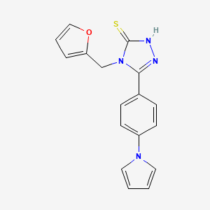 molecular formula C17H14N4OS B4752084 4-(2-furylmethyl)-5-[4-(1H-pyrrol-1-yl)phenyl]-4H-1,2,4-triazole-3-thiol 
