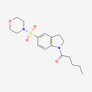 molecular formula C17H24N2O4S B4752112 5-(4-morpholinylsulfonyl)-1-pentanoylindoline 