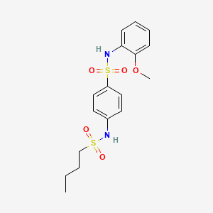 molecular formula C17H22N2O5S2 B4752138 4-[(butylsulfonyl)amino]-N-(2-methoxyphenyl)benzenesulfonamide 