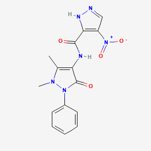 molecular formula C15H14N6O4 B4752170 N-(1,5-dimethyl-3-oxo-2-phenyl-2,3-dihydro-1H-pyrazol-4-yl)-4-nitro-1H-pyrazole-3-carboxamide 