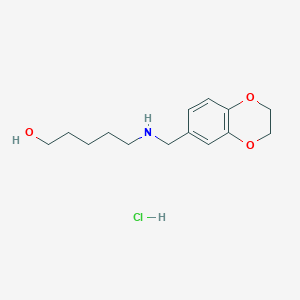 molecular formula C14H22ClNO3 B4752178 5-[(2,3-dihydro-1,4-benzodioxin-6-ylmethyl)amino]-1-pentanol hydrochloride 