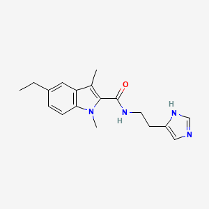 molecular formula C18H22N4O B4752188 5-ethyl-N-[2-(1H-imidazol-4-yl)ethyl]-1,3-dimethyl-1H-indole-2-carboxamide 