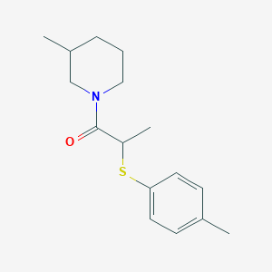 molecular formula C16H23NOS B4752202 3-methyl-1-{2-[(4-methylphenyl)thio]propanoyl}piperidine 