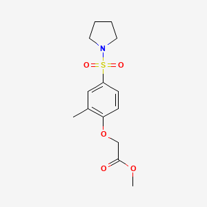 molecular formula C14H19NO5S B4752216 methyl [2-methyl-4-(1-pyrrolidinylsulfonyl)phenoxy]acetate 