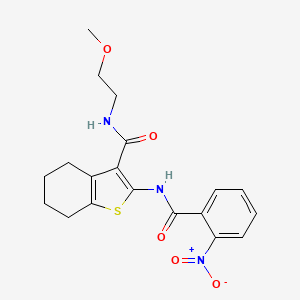 molecular formula C19H21N3O5S B4752225 N-(2-methoxyethyl)-2-[(2-nitrobenzoyl)amino]-4,5,6,7-tetrahydro-1-benzothiophene-3-carboxamide 