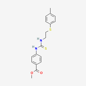 molecular formula C18H20N2O2S2 B4752228 methyl 4-{[({2-[(4-methylphenyl)thio]ethyl}amino)carbonothioyl]amino}benzoate 