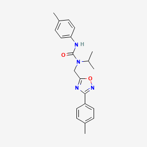 molecular formula C21H24N4O2 B4752236 N-isopropyl-N'-(4-methylphenyl)-N-{[3-(4-methylphenyl)-1,2,4-oxadiazol-5-yl]methyl}urea 