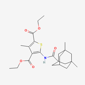 molecular formula C24H33NO5S B4752253 diethyl 5-{[(3,5-dimethyl-1-adamantyl)carbonyl]amino}-3-methyl-2,4-thiophenedicarboxylate 