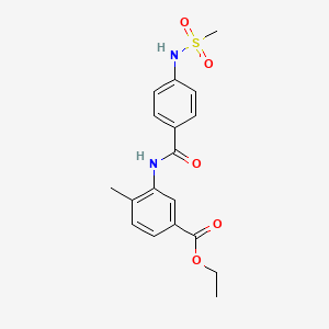 molecular formula C18H20N2O5S B4752265 ethyl 4-methyl-3-({4-[(methylsulfonyl)amino]benzoyl}amino)benzoate 
