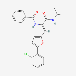 molecular formula C23H21ClN2O3 B4752275 N-{2-[5-(2-chlorophenyl)-2-furyl]-1-[(isopropylamino)carbonyl]vinyl}benzamide 