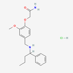 molecular formula C20H27ClN2O3 B4752288 2-(2-methoxy-4-{[(1-phenylbutyl)amino]methyl}phenoxy)acetamide hydrochloride 