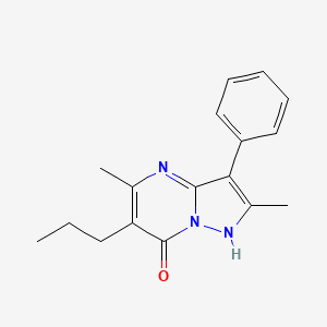 molecular formula C17H19N3O B4752295 2,5-dimethyl-3-phenyl-6-propylpyrazolo[1,5-a]pyrimidin-7(4H)-one 