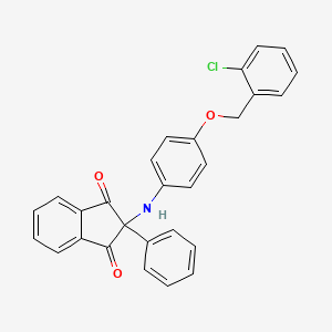 molecular formula C28H20ClNO3 B4752299 2-({4-[(2-chlorobenzyl)oxy]phenyl}amino)-2-phenyl-1H-indene-1,3(2H)-dione 