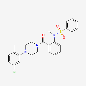 molecular formula C25H26ClN3O3S B4752306 N-(2-{[4-(5-chloro-2-methylphenyl)-1-piperazinyl]carbonyl}phenyl)-N-methylbenzenesulfonamide 