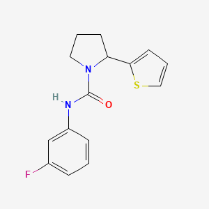 molecular formula C15H15FN2OS B4752316 N-(3-fluorophenyl)-2-(2-thienyl)-1-pyrrolidinecarboxamide 