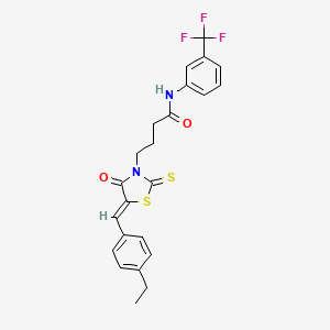 molecular formula C23H21F3N2O2S2 B4752336 4-[5-(4-ethylbenzylidene)-4-oxo-2-thioxo-1,3-thiazolidin-3-yl]-N-[3-(trifluoromethyl)phenyl]butanamide 