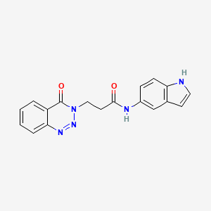 molecular formula C18H15N5O2 B4752340 N-1H-indol-5-yl-3-(4-oxo-1,2,3-benzotriazin-3(4H)-yl)propanamide 