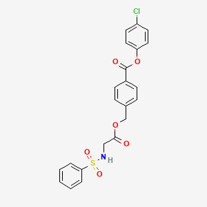 molecular formula C22H18ClNO6S B4752347 4-chlorophenyl 4-({[N-(phenylsulfonyl)glycyl]oxy}methyl)benzoate 