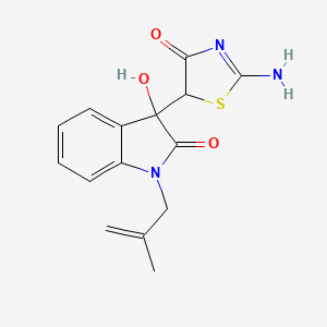 3-(2-amino-4-oxo-4,5-dihydro-1,3-thiazol-5-yl)-3-hydroxy-1-(2-methyl-2-propen-1-yl)-1,3-dihydro-2H-indol-2-one