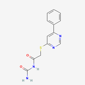 molecular formula C13H12N4O2S B4752392 N-(aminocarbonyl)-2-[(6-phenylpyrimidin-4-yl)thio]acetamide 