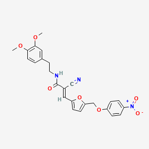 2-cyano-N-[2-(3,4-dimethoxyphenyl)ethyl]-3-{5-[(4-nitrophenoxy)methyl]-2-furyl}acrylamide