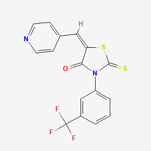 molecular formula C16H9F3N2OS2 B4752413 5-(4-pyridinylmethylene)-2-thioxo-3-[3-(trifluoromethyl)phenyl]-1,3-thiazolidin-4-one 