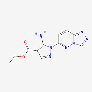molecular formula C11H11N7O2 B4752417 ethyl 5-amino-1-[1,2,4]triazolo[4,3-b]pyridazin-6-yl-1H-pyrazole-4-carboxylate 