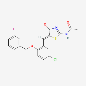 molecular formula C19H14ClFN2O3S B4752424 N-(5-{5-chloro-2-[(3-fluorobenzyl)oxy]benzylidene}-4-oxo-4,5-dihydro-1,3-thiazol-2-yl)acetamide 