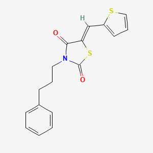 molecular formula C17H15NO2S2 B4752437 3-(3-phenylpropyl)-5-(2-thienylmethylene)-1,3-thiazolidine-2,4-dione 