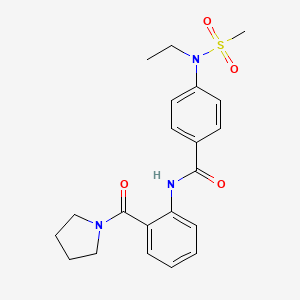 molecular formula C21H25N3O4S B4752447 4-[ethyl(methylsulfonyl)amino]-N-[2-(1-pyrrolidinylcarbonyl)phenyl]benzamide 