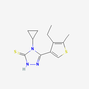 molecular formula C12H15N3S2 B4752489 4-cyclopropyl-5-(4-ethyl-5-methyl-3-thienyl)-4H-1,2,4-triazole-3-thiol 